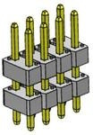 54121-807041050LF, BergStik®, Board to Board connector, Unshrouded vertical stacked header, Through Hole, Single Row, 4 Positions, 2.54mm (0