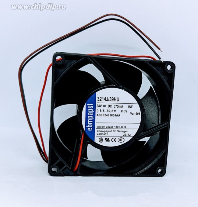 Вентилятор Ebmpapst 3214J/39HU DC 24V 375mA 9W 92x38 3pin