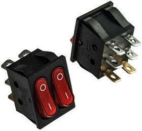 KCD4-2101N-C3-R/6P on-off, Клавишный переключатель KCD4-2101N-C3-R/6P, ON-OFF