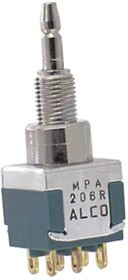 MPA206R, Pushbutton Switches DPDT MOM PANEL MT