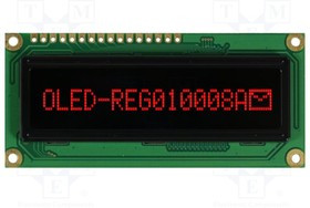 REG010008ARPP5N0, Дисплей: OLED, графический, 100x8, Разм: 80x36x10мм, красный