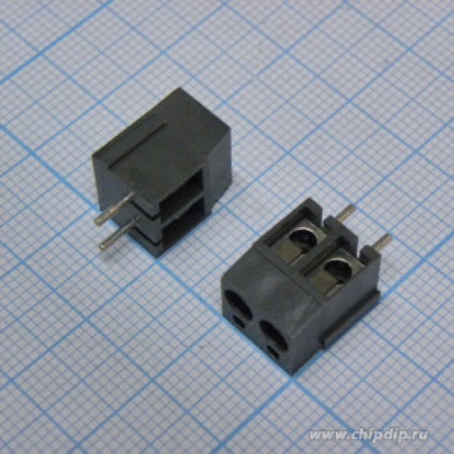 DG300-5.0-02P-11-00A(H), (серый), Винтовой клеммный блок с защитой провода, 2 контакта. Серия DG300-5.0