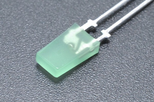 Светодиод 5 x 2,5x 9, зеленый, 1 мкд, угол 100, цвет линзы: зеленый матовый, КИПМО1Д-1Л