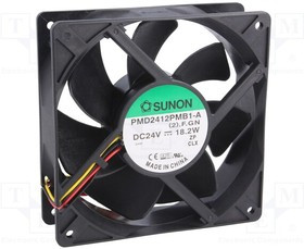 PMD2412PMB1AF, Вентилятор осевой, 24ВDC, 120x120x38мм, 322,8куб.м/ч, 18,2Вт, 54дБА