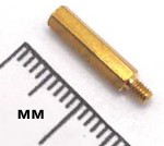 Стойка для печатных плат латунная М2, высота 12 мм (папа-мама)