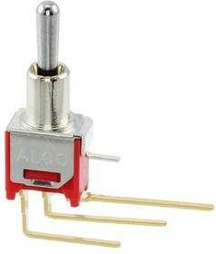 TMS3T5B2M7RE, Toggle Switches Vert R/A PC TH Gold SP On-Off-On TS