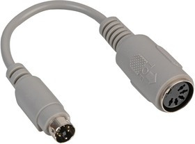 AD300, 5 DIN Female to 6 Pin Mini DIN Male Keyboard Adaptor, 150mm