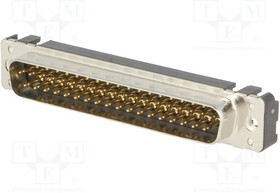 09654216701, Разъем D-Sub, PIN: 37, гнездо, "папа", прямой, THT, M3, Ресурс 250 циклов