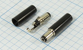 Разъем питания DC вилка , 5.5d2.1x 9, 2C, на кабель, бакелит хвост