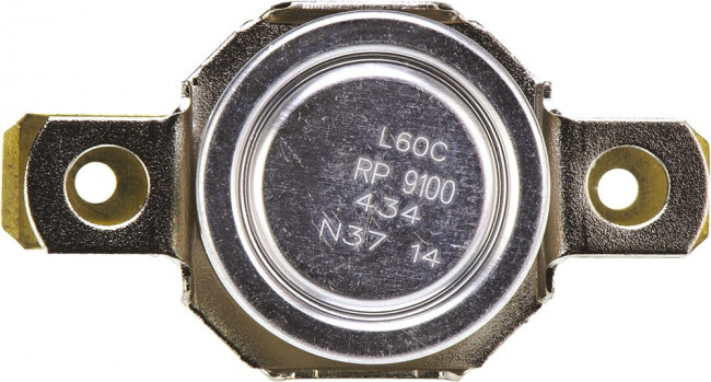 2455RP 9100-434 L60C, Bi-Metallic Thermostat, Opens at +60°C, Closes at +45°C, +186°C Max, NC, Automatic Reset 2455RP 9100-434 L60C, Bi-Metallic Thermostat, Opens at +60°C, Closes at +45°C, +186°C Max, NC, Automatic Reset