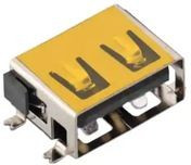 629104190121, USB Connector, USB-A 2.0 Receptacle, Right Angle, 4 Poles