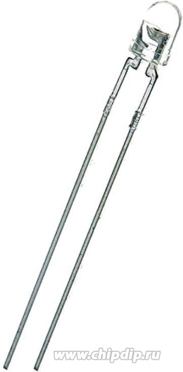 L-934GC, Светодиод 3мм/зеленый/568нм/8- 60мкд/прозрачный/50°