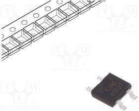 MB2F-LGE, Диодный мост: однофазный, 200В, If: 0,5А, Ifsm: 35А, MBF, SMT