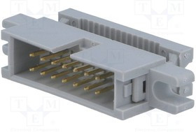 AWHP-14BM, Вилка, IDC, "папа", PIN: 14, с держателем, IDC, на шлейф, 1,27мм