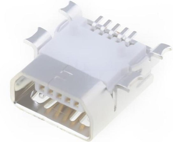 0678038020, Гнездо, USB AB mini, на плату, SMT, PIN 5, горизонтальный, 0,8мм