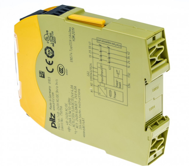 750156, Dual-Channel Two Hand Control Safety Relay, 48 240V ac/dc, 3 Safety Contacts 750156, Dual-Channel Two Hand Control Safety Relay, 48 240V ac/dc, 3 Safety Contacts