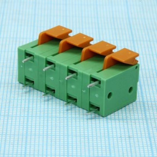 DG142V-7.62- 04P-14-00A(H), Клеммник нажимной, 4 контакта, шаг 7,62мм