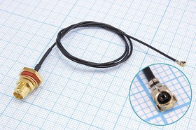 Высокочастотный переходник гнездо SMA на гнездо UFL угловое, кабель 0.4 м; Q-4488 F шнур гн SMA пан-гн UFL угл\0,40м\Au/мет\\