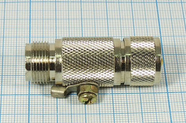 Разъем UHF вилка - разъем UHF розетка, 1T, клемма заземления