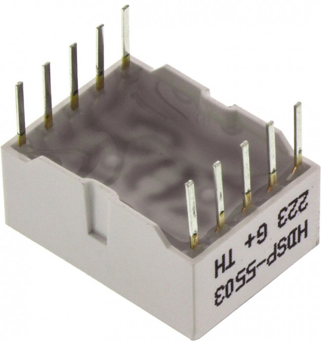 HDSP-3901, HDSP-3901 7-Segment LED Display, CA Red 7 mcd RH DP 20.3mm