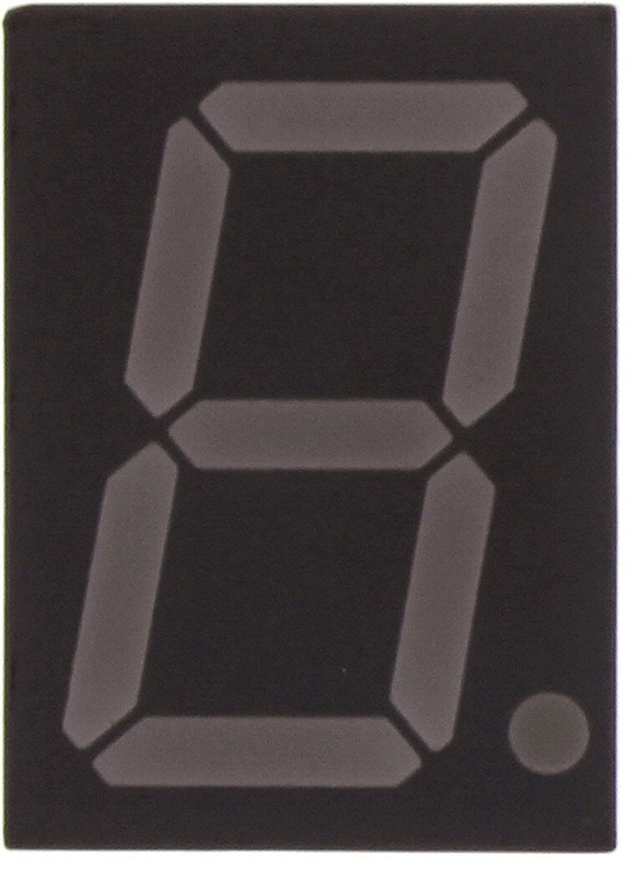 HDSP-3901, HDSP-3901 7-Segment LED Display, CA Red 7 mcd RH DP 20.3mm