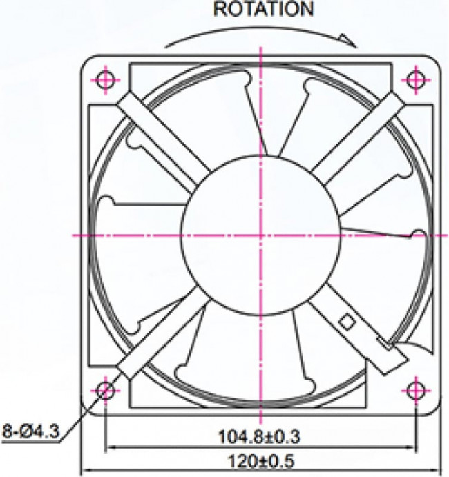 Вентилятор для установки в настенные шкафы серии SH-05F, 220В, XD12038A2