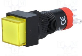 V10F-11-Y, Переключатель: кнопочный, Пол: 2, SPDT, 0,5A/250ВAC, 1A/24ВDC, IP40