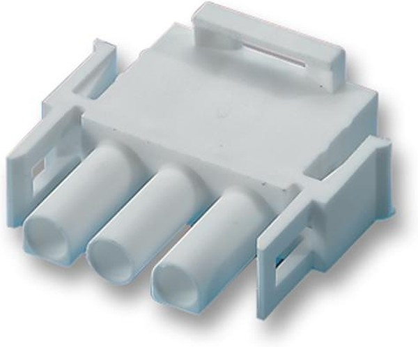 350766-4, Корпус разъема Universal MATE-N-LOK, вилка 3PIN, In-Line (Nylon, UL 94V-0) без контактов