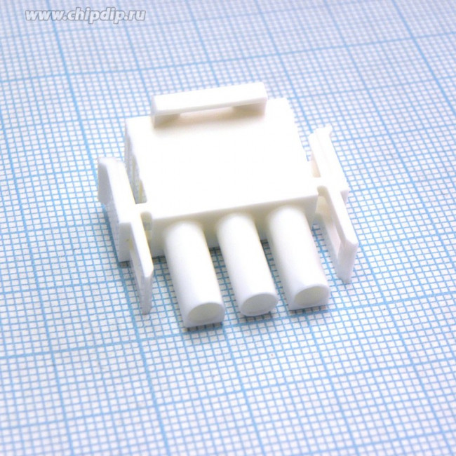 350766-4, Корпус разъема Universal MATE-N-LOK, вилка 3PIN, In-Line (Nylon, UL 94V-0) без контактов