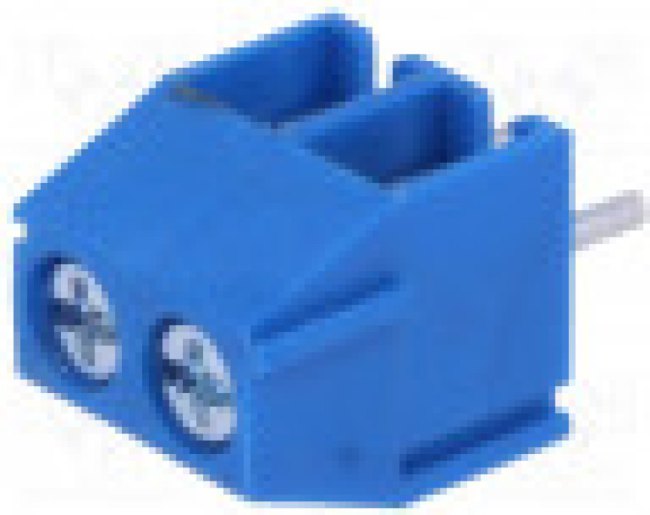 TB-3.5-P-2P-BL, Зажимная рейка для печатных плат, угловой 90°, 3,5мм, на PCB TB-3.5-P-2P-BL, Зажимная рейка для печатных плат, угловой 90°, 3,5мм, на PCB