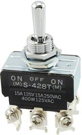 S428T, Toggle Switches DPDT (ON)-OFF-(ON) SCREW LUG