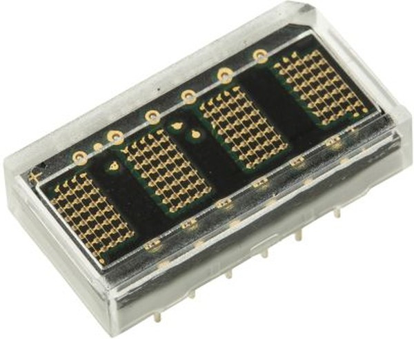 HCMS-2963, HCMS-2963 4 Digit Dot Matrix LED Display, 7 x 5 Dot Matrix Green 0.11 mcd 4.6mm HCMS-2963, HCMS-2963 4 Digit Dot Matrix LED Display, 7 x 5 Dot Matrix Green 0.11 mcd 4.6mm