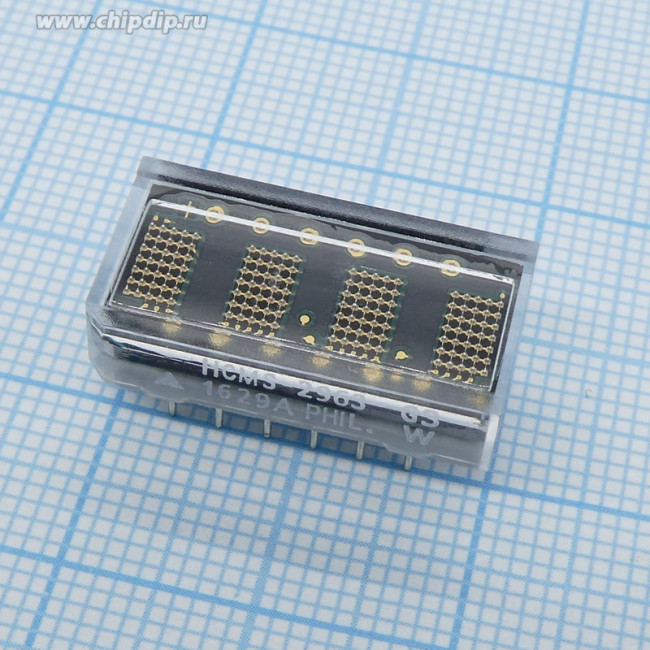 HCMS-2963, HCMS-2963 4 Digit Dot Matrix LED Display, 7 x 5 Dot Matrix Green 0.11 mcd 4.6mm HCMS-2963, HCMS-2963 4 Digit Dot Matrix LED Display, 7 x 5 Dot Matrix Green 0.11 mcd 4.6mm