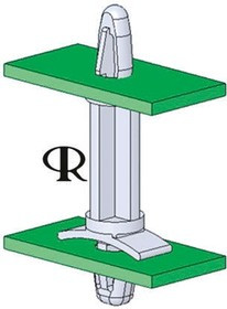 LCBSM-3-01, LCBSM-3-01 , 4.8mm High Nylon PCB Support Pillar for 4mm PCB Hole, 7.1mm Base