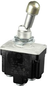 2TL1-3F, Toggle Switch, Bushing Mount, DPDT, Screw Terminal, 125V ac