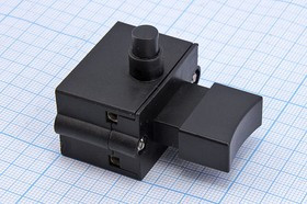 Выключатель-бочонок с малым фиксатором 10(8)А для УШМ; №15655 ПкнИнст\10А\4C\OFF- (ON)\\чер/чер\\\для УШМ