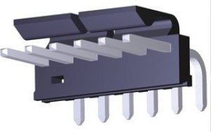 171814-3006, KK 396 Series Right Angle Through Hole Pin Header, 6 Contact(s), 3.96mm Pitch, 1 Row(s), Unshrouded