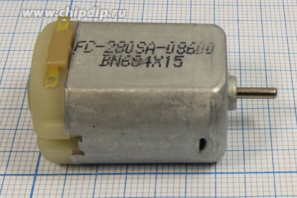 Двигатель постоянного тока 6В, 14000 об/мин; №6210 L двиг 6В\0,28А\лев\14000\ 24x30m45\FC-280SA-08600L