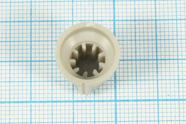 Ручка круглая диаметр 15мм, диаметр регулятора 6.0мм, пластик, серый/желтый, KNRB002; №10001 ручка d6,0z 9\15x16\пл\сер/ жел\\KNRB002\