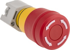 704.064.2, Twist Release Emergency Stop Push Button, Panel Mount, 22mm Cutout, IP65