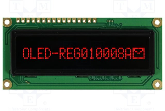 REG010008ARPP5N00000, Дисплей: OLED, графический, 100x8, Разм: 80x36x10мм, красный REG010008ARPP5N00000, Дисплей: OLED, графический, 100x8, Разм: 80x36x10мм, красный