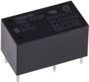 G6B-2214PUS-5DC, Реле силовое 5А два контакта на замыкание катушка 5В