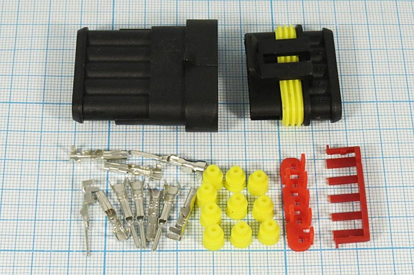 Клемма герметичная гнездо+штекер, 5C, обжимная, S-SEAL1,5; №10500 клемма гермет гн+шт\\ 5C\\обж\\S-SEAL1,5