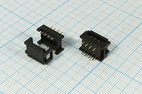 Разъем (IDC) DIP S- 8 вилка, шаг P2.54x 7.62, контакты 8P, на шлейф, DIP S- 8