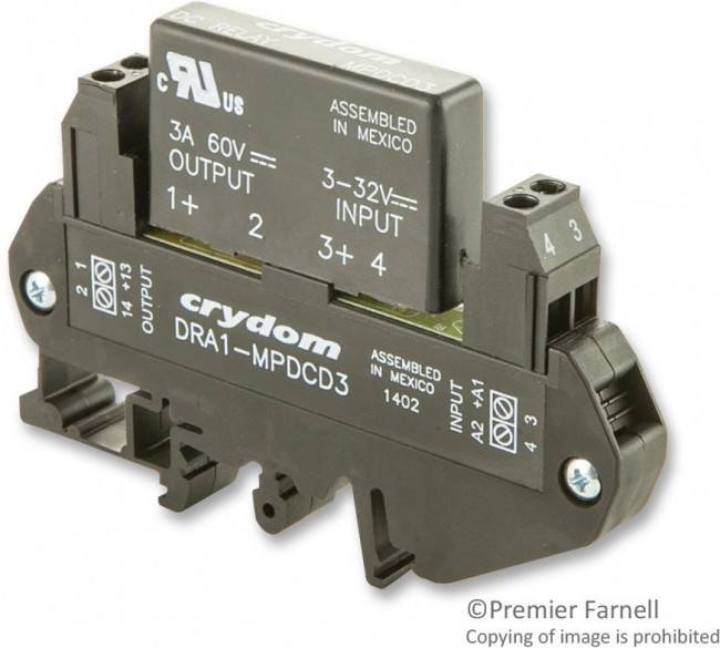DRA1-MPDCD3, Solid State Relays - Industrial Mount DIN Mt 60 VDC/3A out 3-32 VDC input