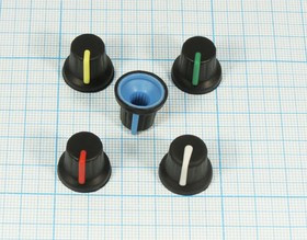 Ручка, внутренний диаметр d6,0, 18 зубцов, размер 16x14,5, пластик, черный/желтый, CR-B