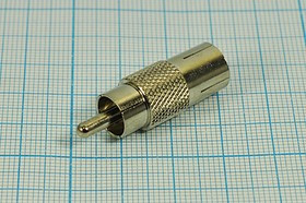 Переходник штекер RCA на гнездо TV; №9342 штек RCA-гн TV\переходник\\\мет\Ni\\