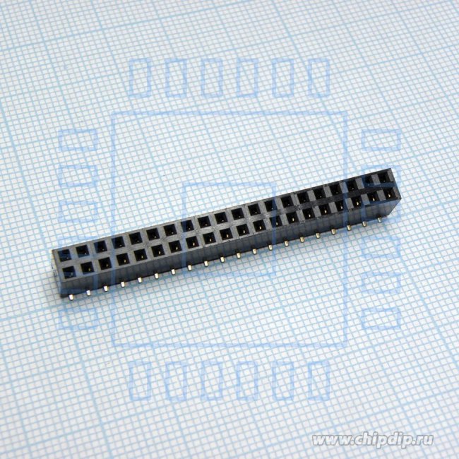 DS1023-11-2X20B8XBS, (PBD-40 2X20 smd), Гнездо на плату 2.54мм