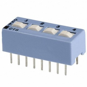 206-124, DIP Switches / SIP Switches SPDT 4 switch sections