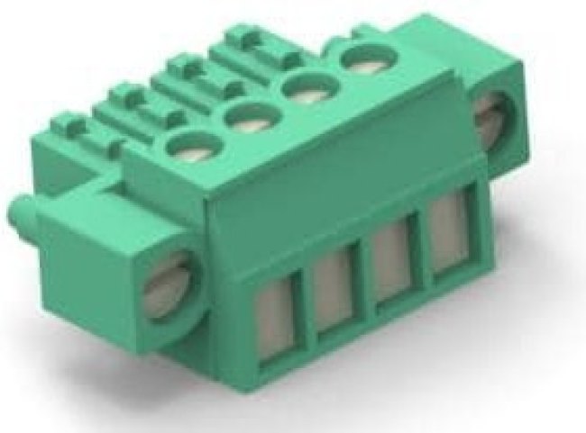 284511-4, Pluggable Terminal Blocks 3.81MM RA PLUG 4 POS W/ SCREW FLANGE